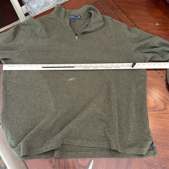 Ralph Lauren Polo Men's XL Half Zip Pullover Sweater Forest Green Long Sleeve - Picture 11 of 11
